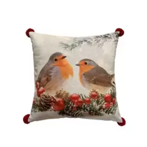 The Spirit Of Christmas SOC 2 Robins Cushion 24 - Multi