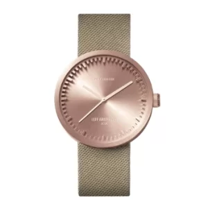 Leff Amsterdam LT71033 D38 Rose Gold Tone Cordura Wristwatch