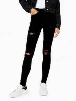 Topshop Topshop Super Ripped Jamie Jeans - Black, Size 30, Inside Leg 30, Women
