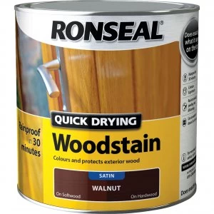 Ronseal Quick Dry Satin Woodstain Walnut 250ml