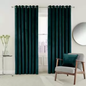 Helena Springfield Escala Lined Curtains 66" x 54", Teal