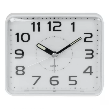 WILLIAM WIDDOP Square Sweep Alarm Clock - Pearl White