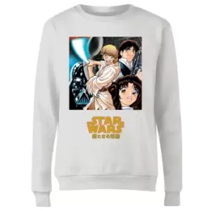 Star Wars Manga Style Womens Sweatshirt - White - M