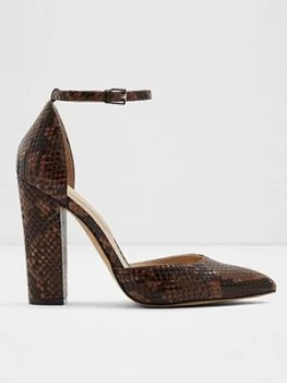 Aldo Nicholes Snake Print Heeled Shoes - Brown, Size 6, Women