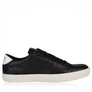 PANTOFOLA D ORO Open Low Top Leather Trainers - BLACK/WHITE
