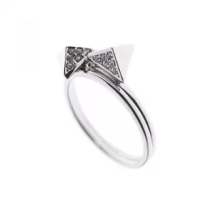 Ladies Karen Millen PVD Silver Plated Double Arrow Ring Small