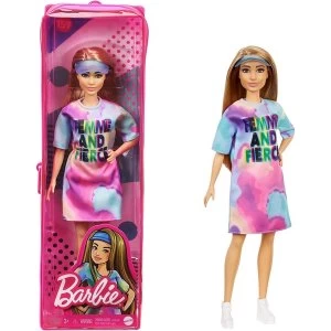 Barbie Fashionistas Light Brown Hair With Tie-Dye T-Shirt Dress Doll
