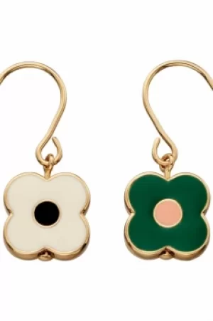 Ladies Orla Kiely Gold Plated Abacus Flower Earrings E5472