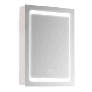 Kleankin LED Lighted Bathroom Mirror Cabinet With LED Lights Shelves, Wall Mounted - Silver