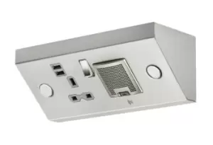 Knightsbridge 13A 1G Mounting Switched Socket with Dual USB Charger (2.4A) and 3W RMS Bluetooth Speaker - SKR0014