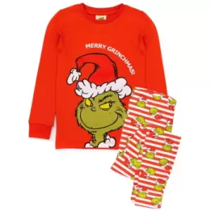 The Grinch Childrens/Kids Fitted Christmas Pyjama Set (9-10 Years) (Red/Green/White)