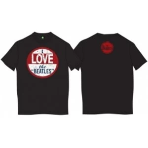 The Beatles I Love The Beatles Vintage Mens Blk TS: Small