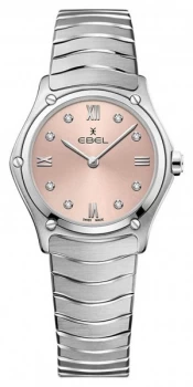 EBEL Womens Sport Classic Stainless Steel Bracelet Pink Watch