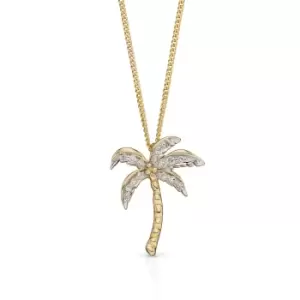 JG Signature 9ct Gold Diamond Palm Tree Necklace