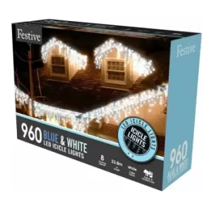 Outdoor Christmas Lights - Blue & White - 360 LED Lights