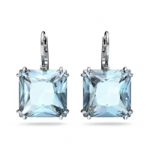 Millenia Square Cut Crystal Blue Rhodium Plated Earrings 5619472