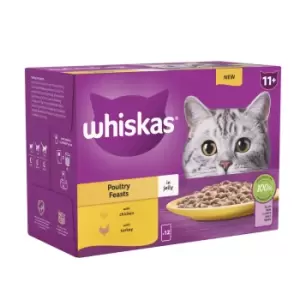Whiskas Super Senior Cat Food Pouches Poultry Selection in Jelly 12 x 85g - wilko