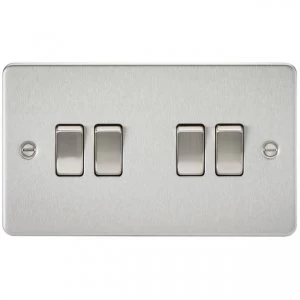 5 PACK - Flat plate 10AX 4G 2-way switch - brushed chrome