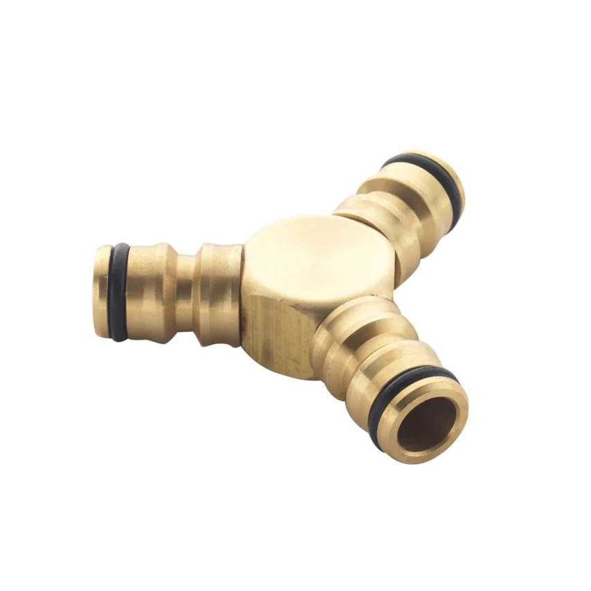 Spear and Jackson Three Way Brass Male Hose Connector 3/4" / 19mm Pack of 1