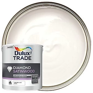 Dulux Trade Diamond Satinwood Paint - Pure Brilliant White 2.5L