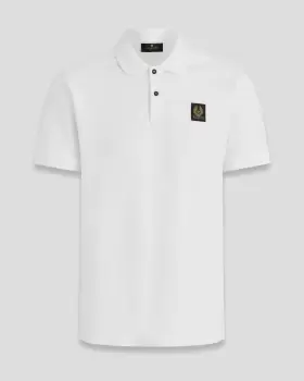Belstaff Badge Logo Polo Shirt In White - Size XL