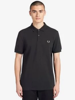 Fred Perry Plain Polo Shirt - Black, Size S, Men