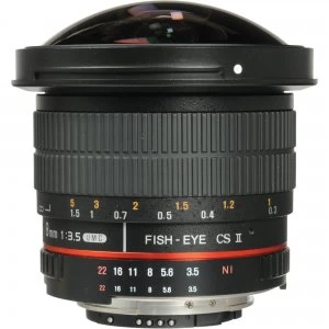 Samyang 8mm f3.5 Fisheye AE For Nikon Mount Hood Detachable