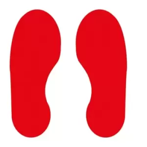 'footprint' Floor Signal, Red, (300mm x 100mm) 5 Pairs