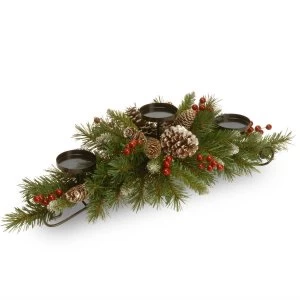 National Tree Company Frosted Berry 3-Candle Centrepiece