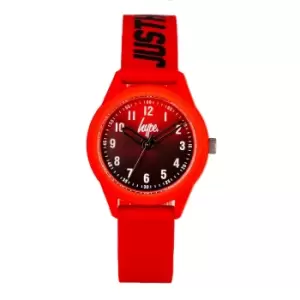 Hype Kids Red Watch with Black Printed Silicone Strap