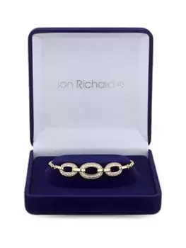 Jon Richard Gold Plate Micro Pave And Polished Toggle Bracelet - Gift Boxed