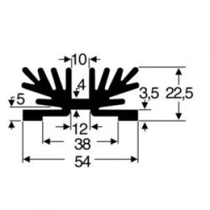 Heat sink 3.5 CW L x W x H 54 x 37.5 x 22mm SOT 32 Fischer E
