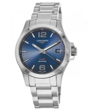 Longines Conquest V.H.P. Stainless Steel Blue Dial Mens Watch L3.716.4.96.6 L3.716.4.96.6