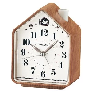 Seiko Bedside Beep Alarm or 2 Bird Songs Clock - Wood Pattern