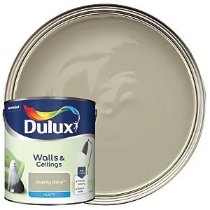 Dulux Walls & Ceilings Overtly Olive Matt Emulsion Paint 2.5L