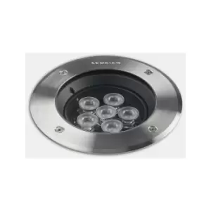 Leds-C4 Gea - Outdoor LED Recessed Ground Uplight Stainless Steel Polished 12.5cm 720lm 10deg. 3000K IP67