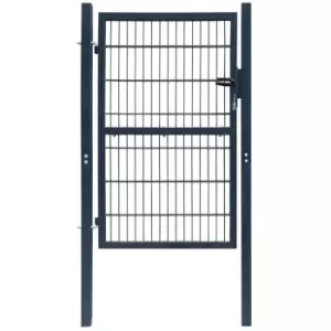 2D Fence Gate (Single) Anthracite Grey 106 x 170cm Vidaxl Grey