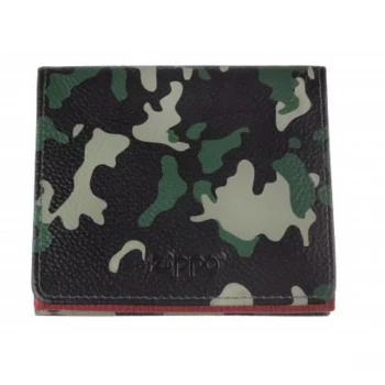 Zippo Green Camouflage Leather Douoble Sided Wallet (10.2 x 9.3 x 2.5cm)