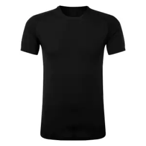 TriDri Mens Seamless 3D Fit Multi Sport Performance Short Sleeve Top (M) (Full Black)