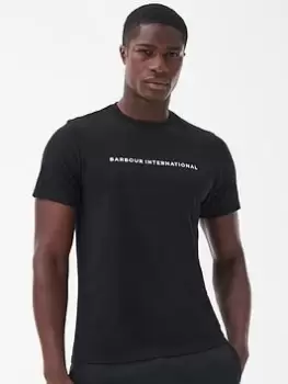 Barbour International Motored Chest Logo T-Shirt - Black, Size L, Men