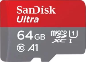 SanDisk 64GB Ultra A1 Memory Card UHSI MicroSDXC Plus Adapter Up to 12