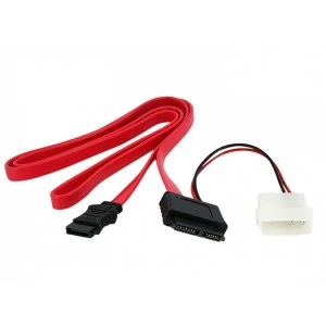 StarTech 0.9m Slimline SATA Female to SATA with LP4 Power Cable Adaptor