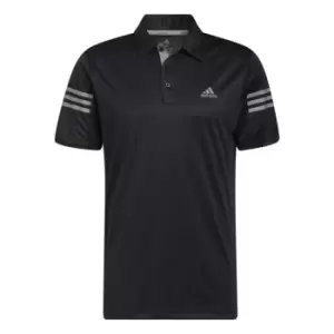 adidas 3 Stripe Polo Shirt Mens - Black