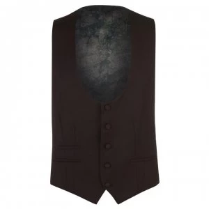 Label Lab Rashford Textured Dinner Suit Waistcoat - Burgundy
