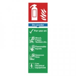 Blick Safety Sign Fire Extinguisher Dry Powder 280x90mm Self-Adhesive F201S