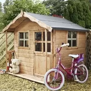 Mercia 5X5 Poppy Wooden Playhouse With Assembly Service Brown