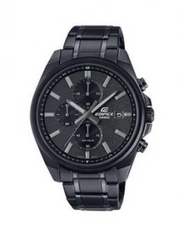 Casio Casio Ediface Black Chronograph Dial Black Stainless Steel Watch, Multi, Men