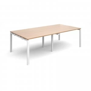 Adapt II rectangular Boardroom Table 2400mm x 1200mm - White Frame be