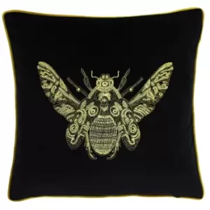 Paoletti Cerana Black Bee Velvet Cushion Black