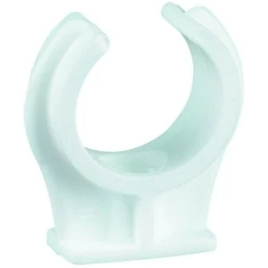 Wickes White Plastic Pipe Clips - 22mm Pack of 15